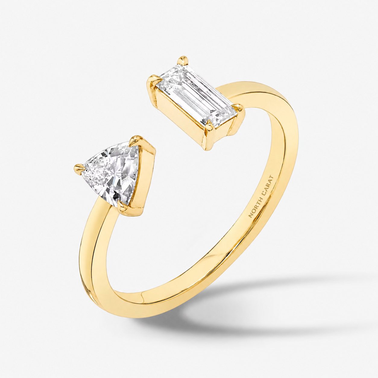 Mixed Cut Open Cuff Ring