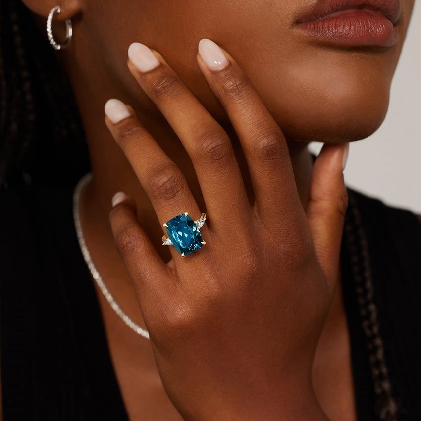 London Blue Topaz Pavé Ring