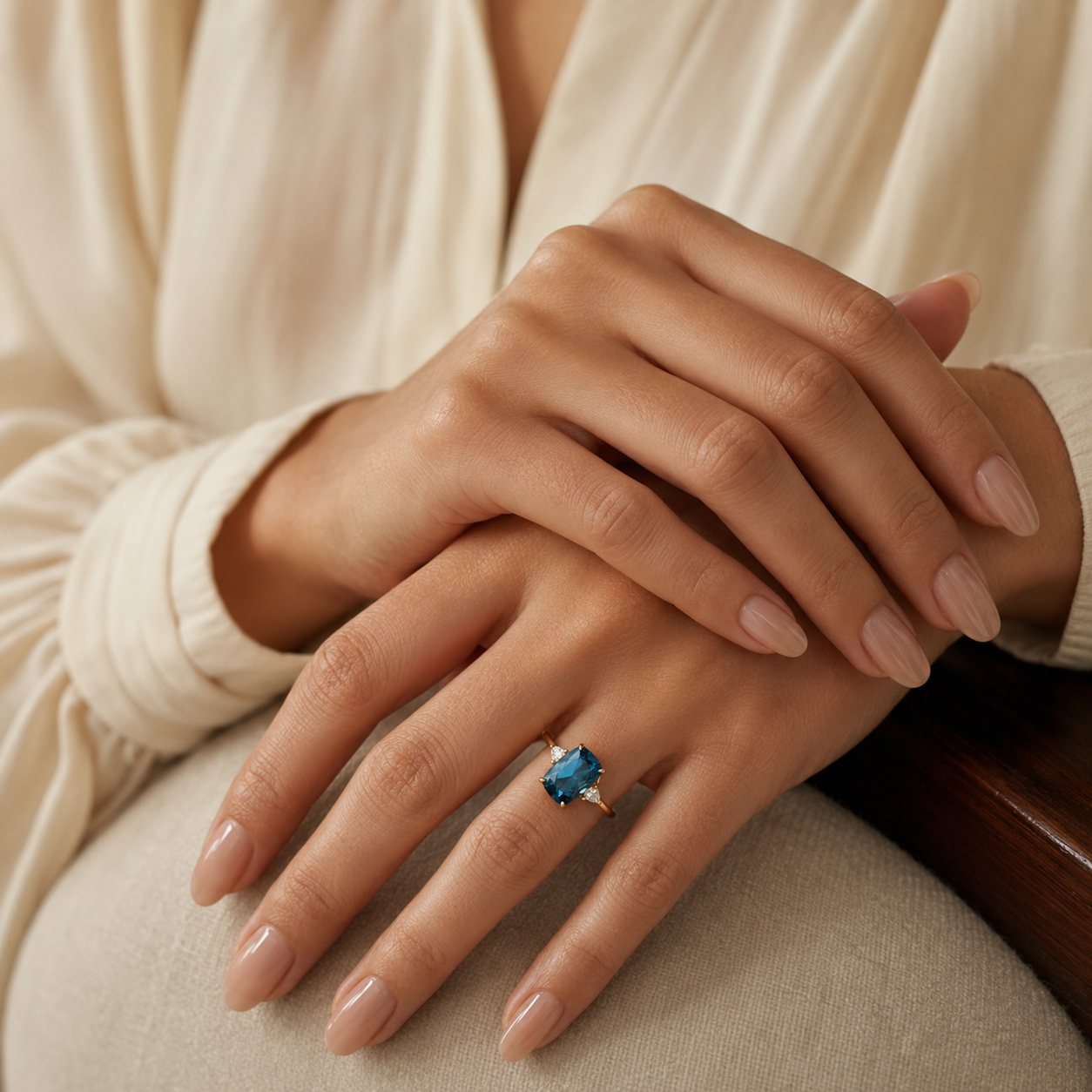 London Blue Topaz Pavé Ring