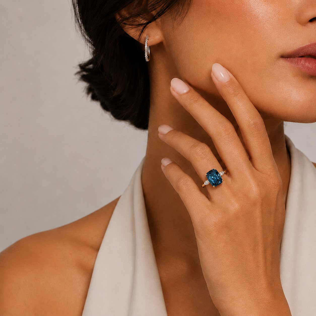 London Blue Topaz Pavé Ring