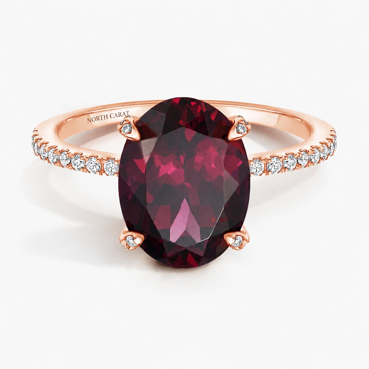 Oval Garnet Pavé Cocktail Ring
