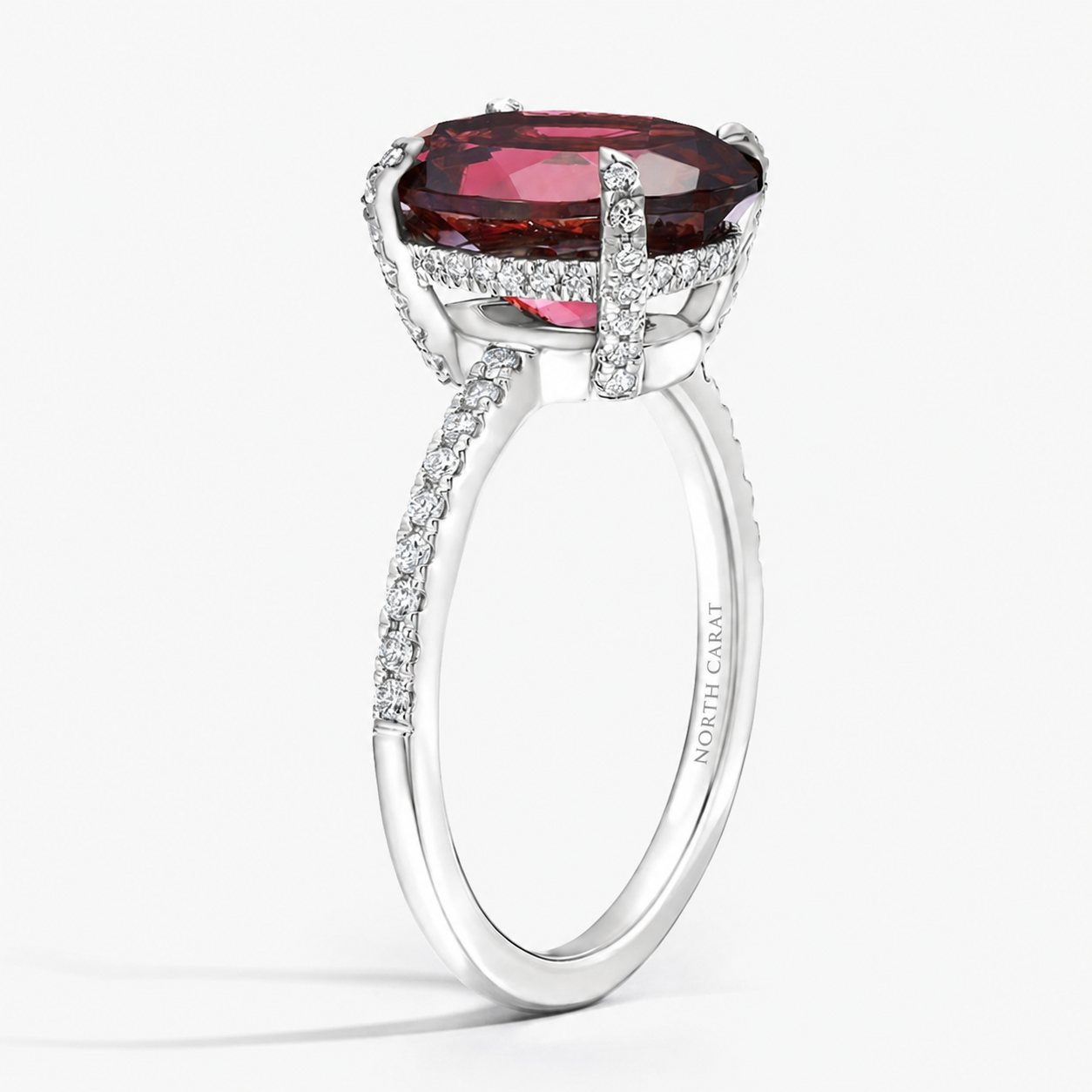 Oval Garnet Pavé Cocktail Ring