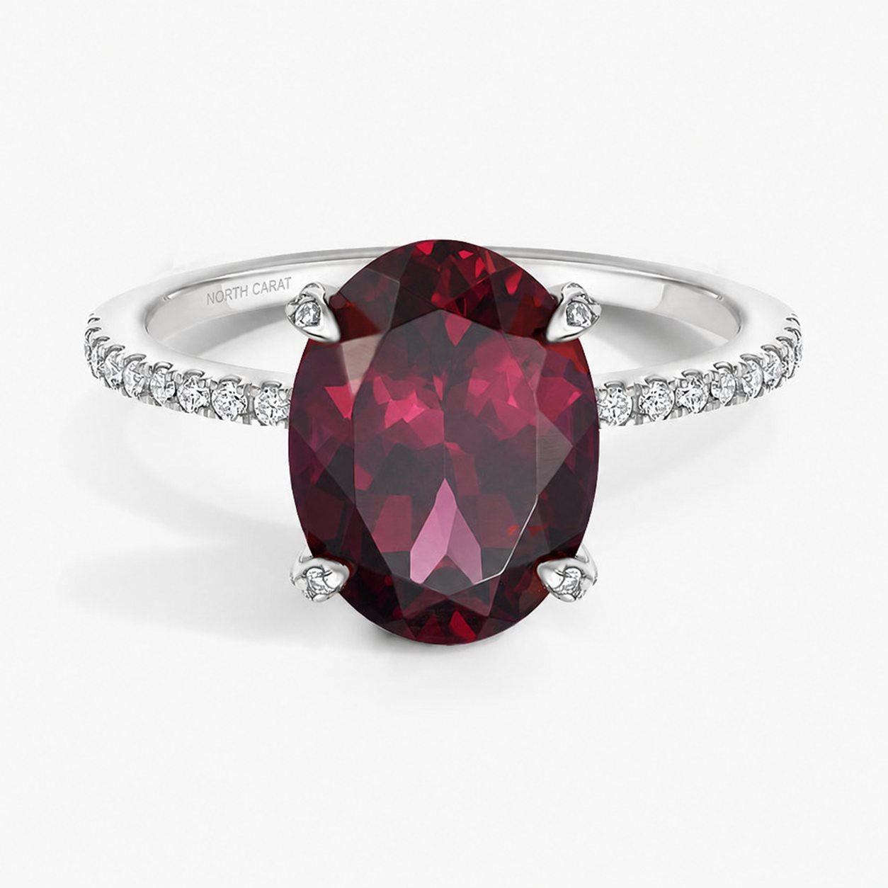 Oval Garnet Pavé Cocktail Ring