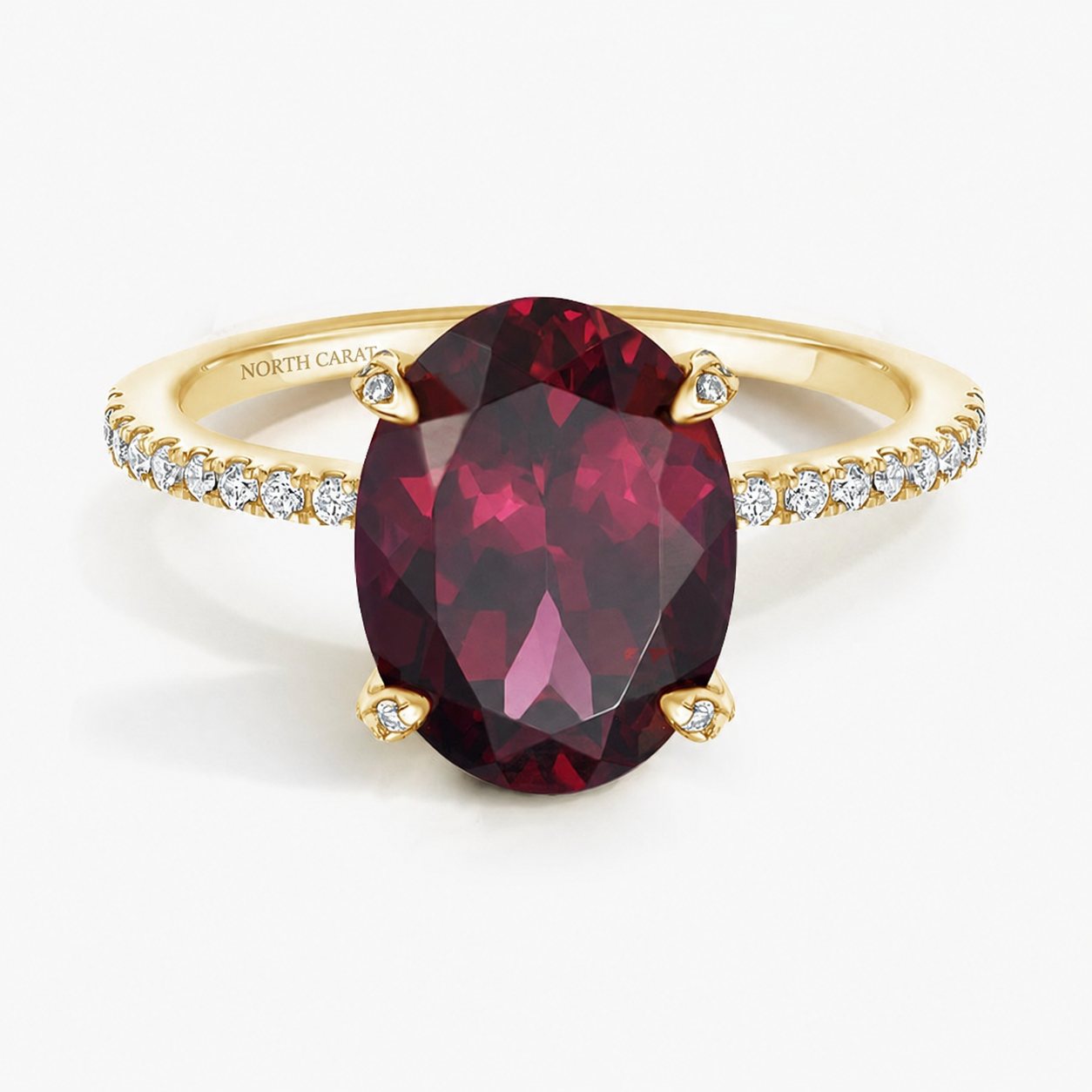 Oval Garnet Pavé Cocktail Ring