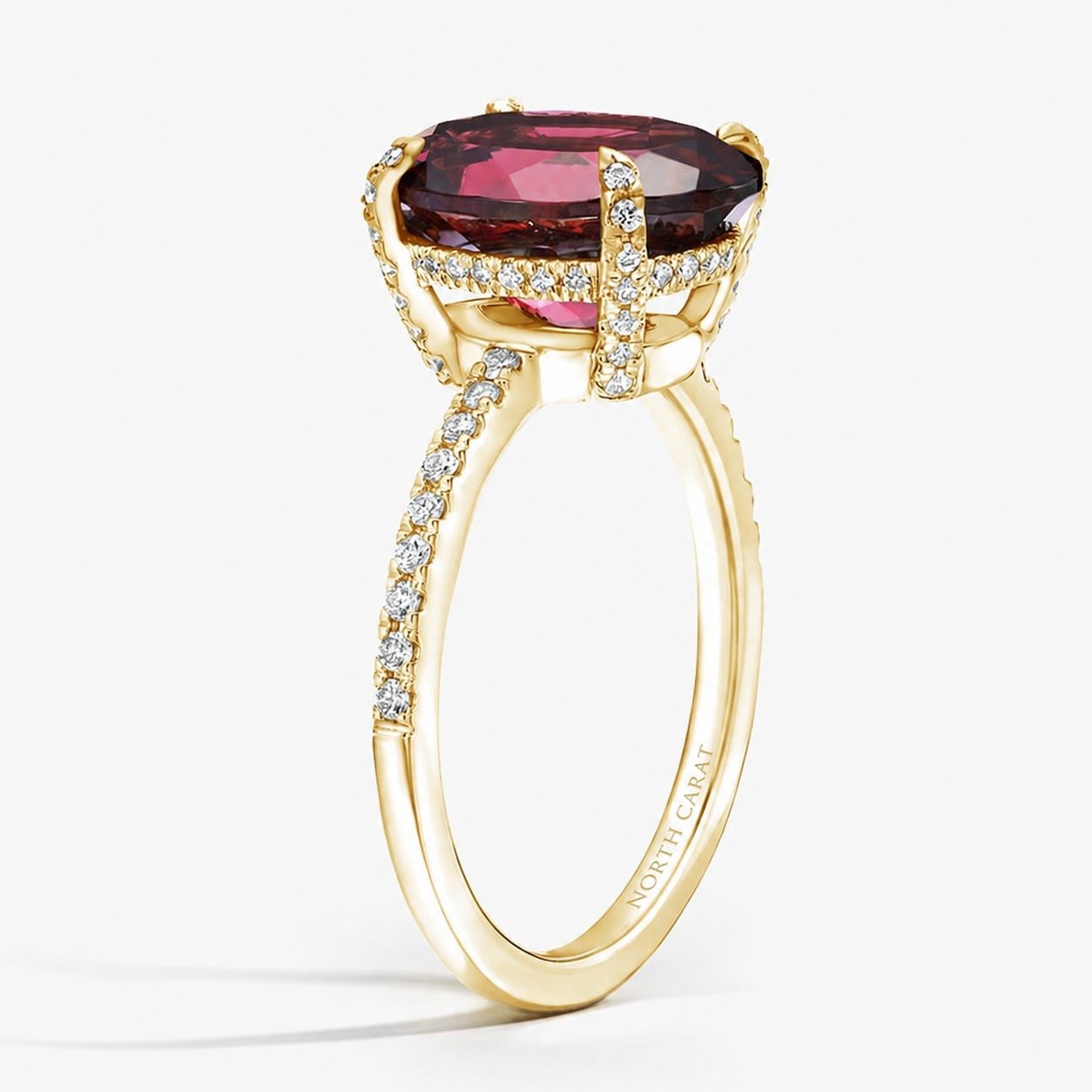 Oval Garnet Pavé Cocktail Ring