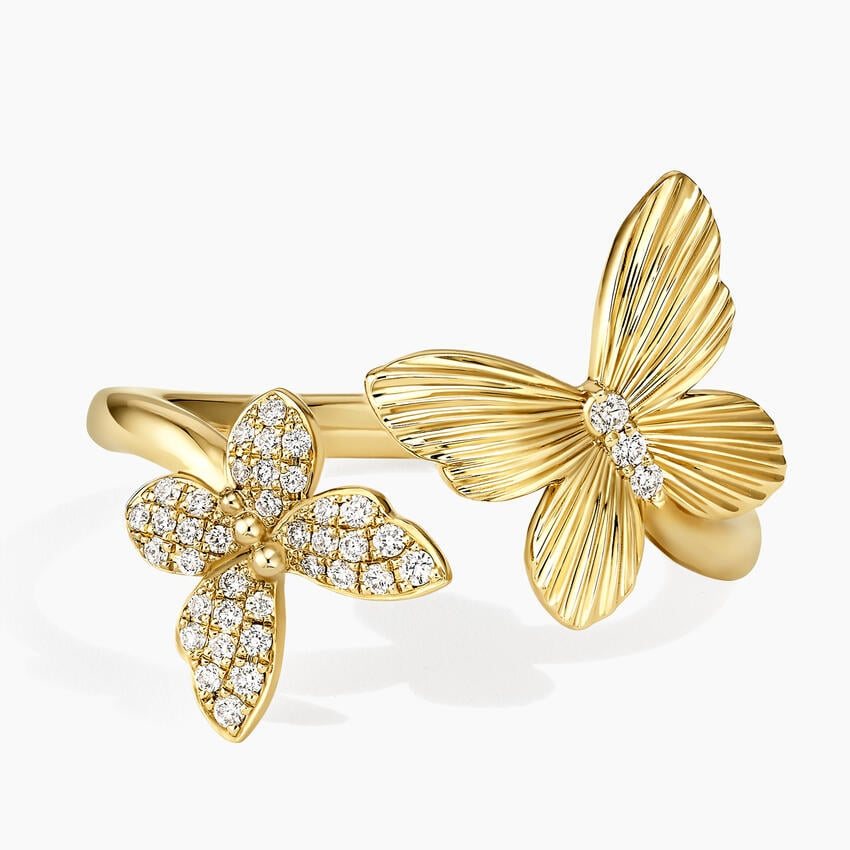 Diamond Butterfly Duo Ring