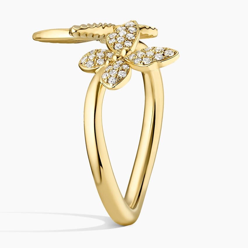 Diamond Butterfly Duo Ring