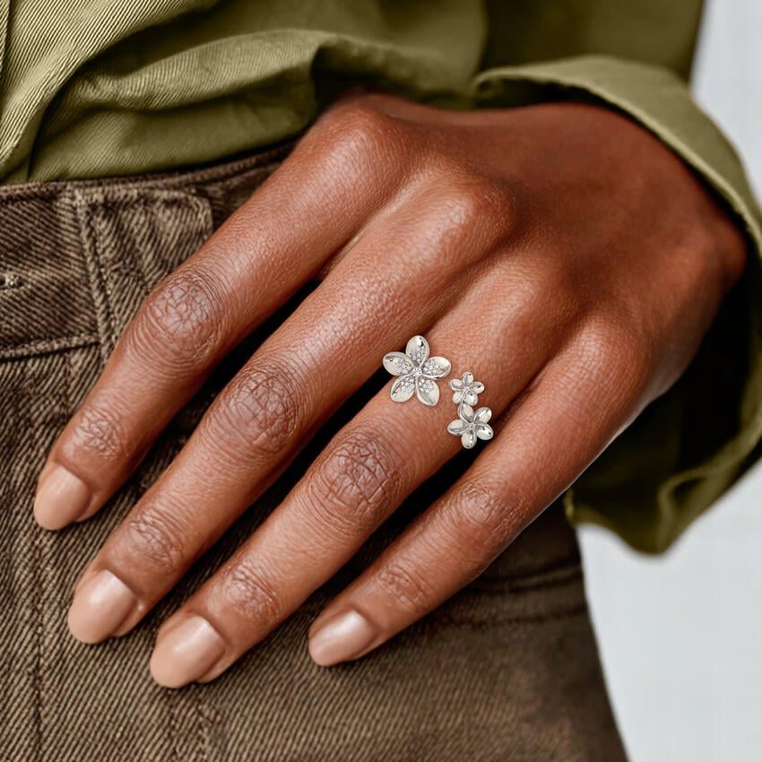 Tropical Blossom Diamond Open Ring