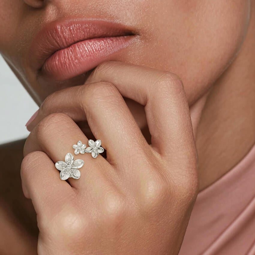 Tropical Blossom Diamond Open Ring