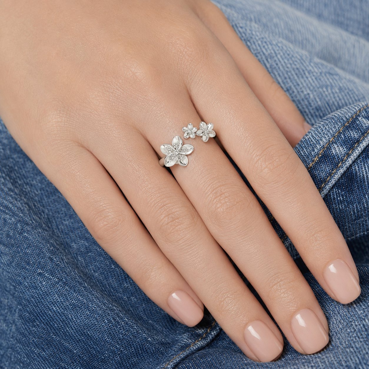 Tropical Blossom Diamond Open Ring