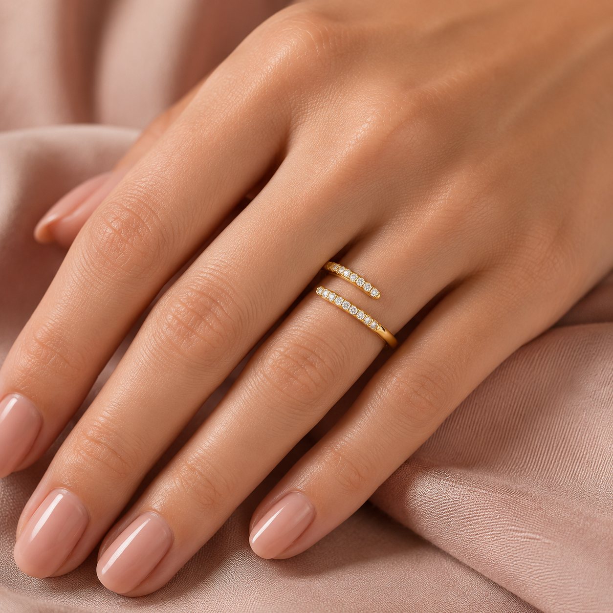 Diamond Spiral Wrap Ring