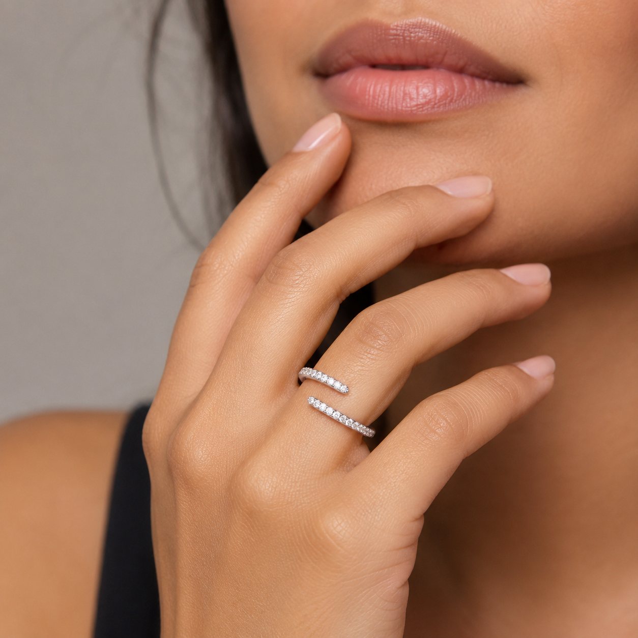 Diamond Spiral Wrap Ring