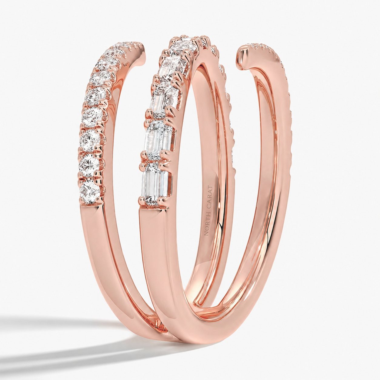 Mixed Diamond Wrap Ring
