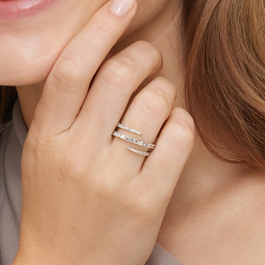 Mixed Diamond Wrap Ring