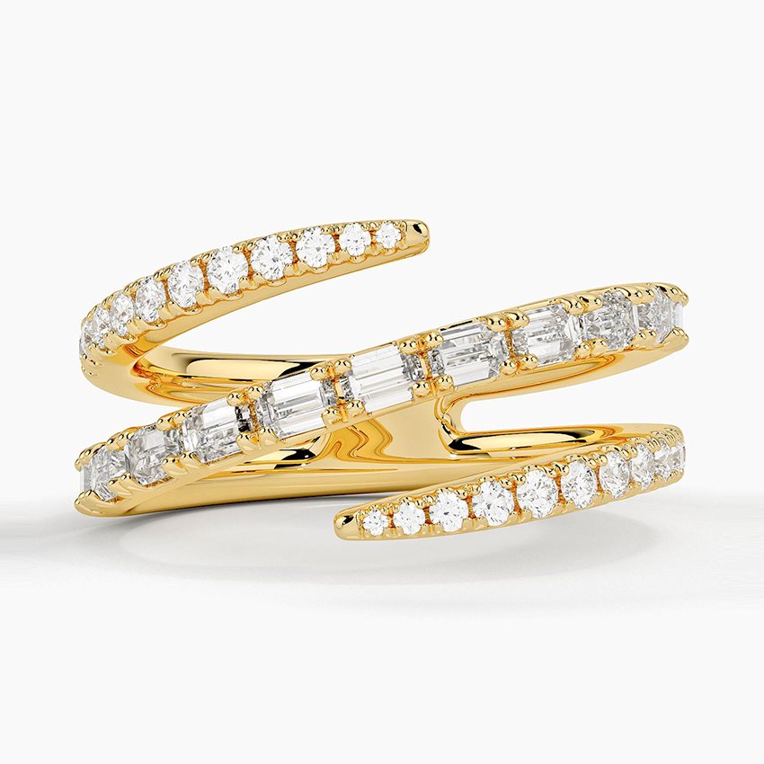 Mixed Diamond Wrap Ring