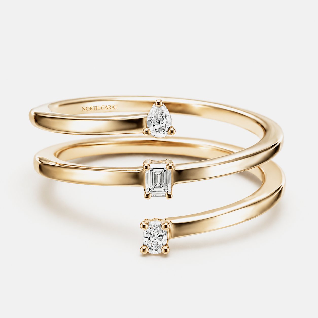 Three-Stone Diamond Wrap Ring