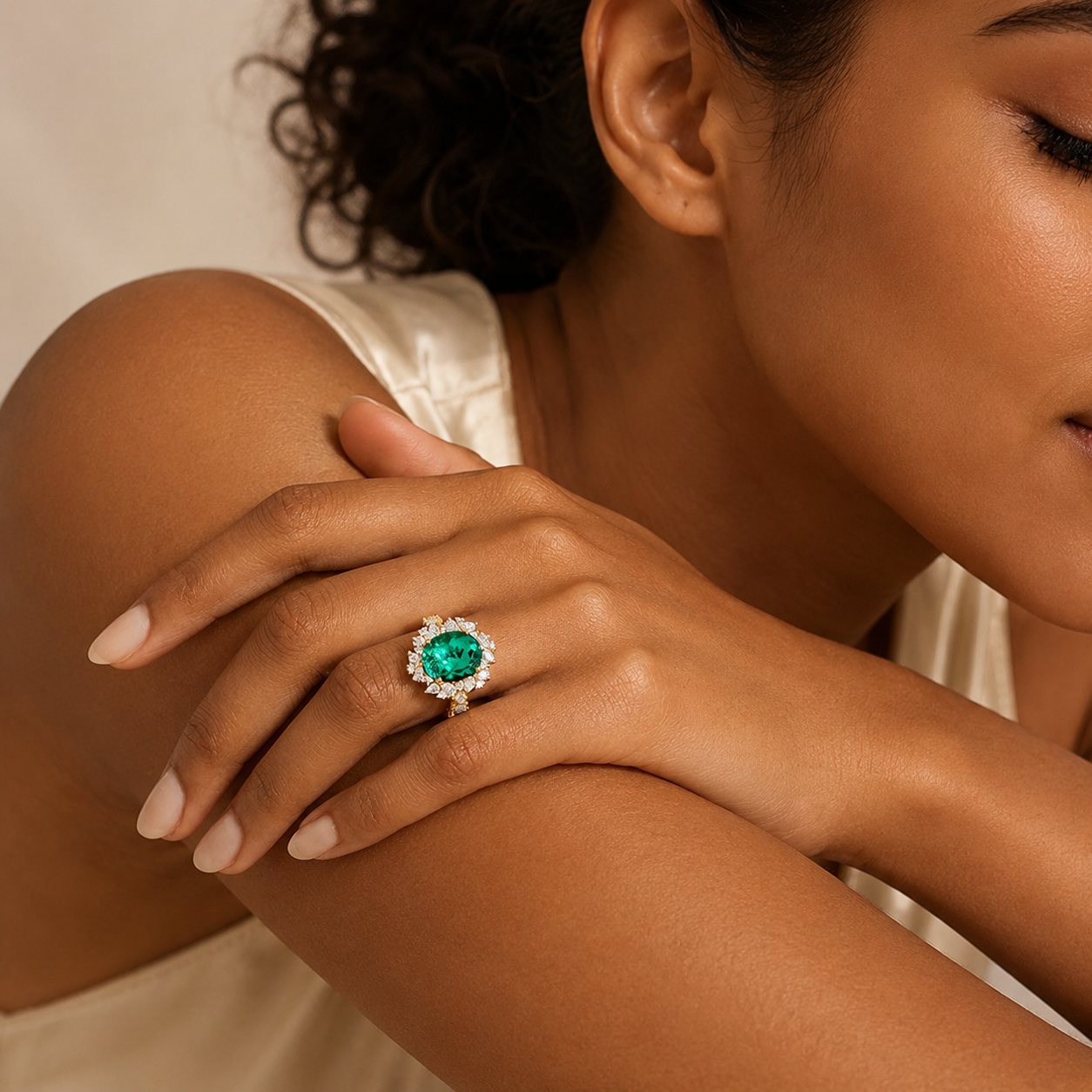 Emerald Garden Diamond Statement Ring