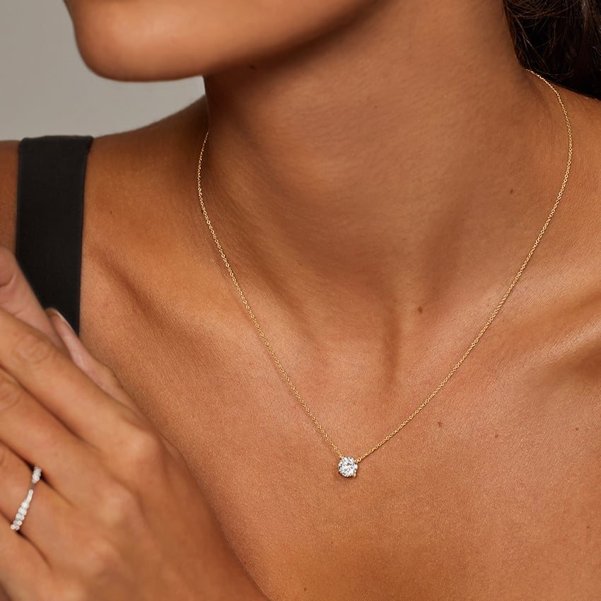 Lone Diamond Pendant Necklace