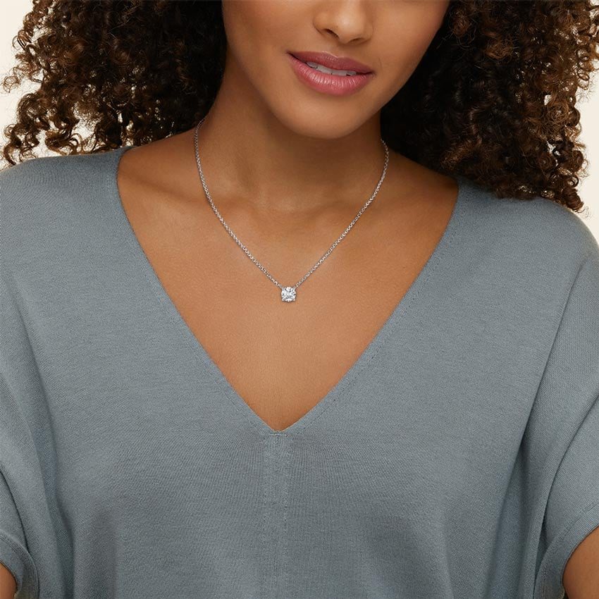 Lone Diamond Pendant Necklace