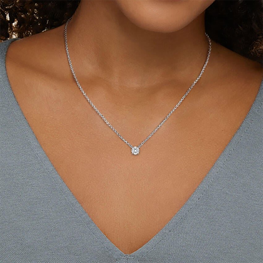 Lone Diamond Pendant Necklace