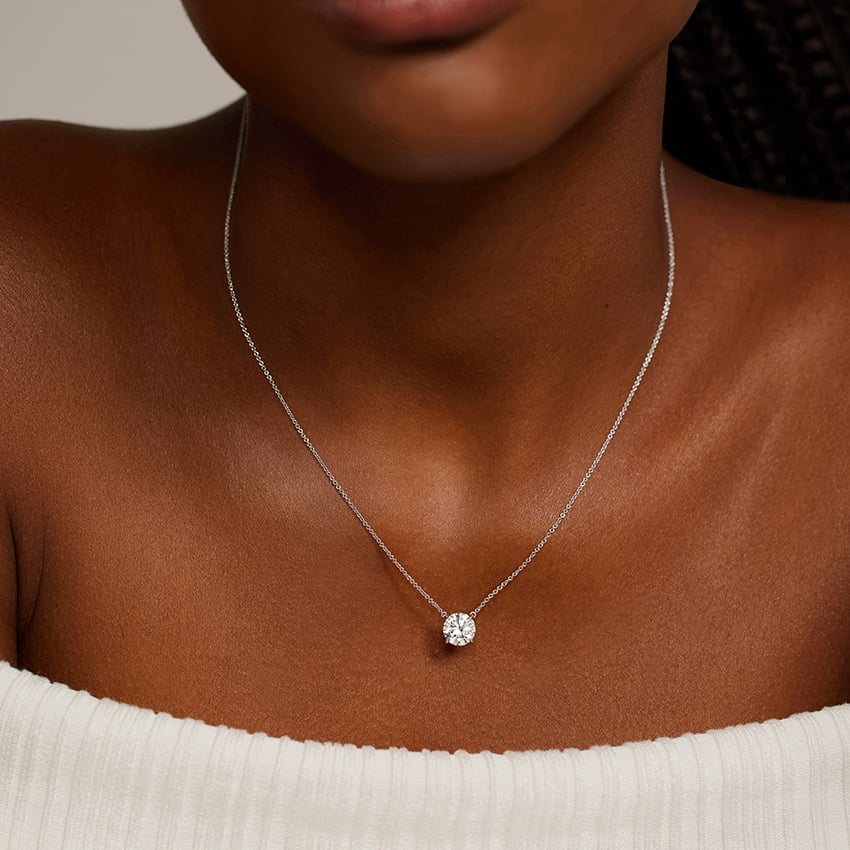 Lone Diamond Pendant Necklace