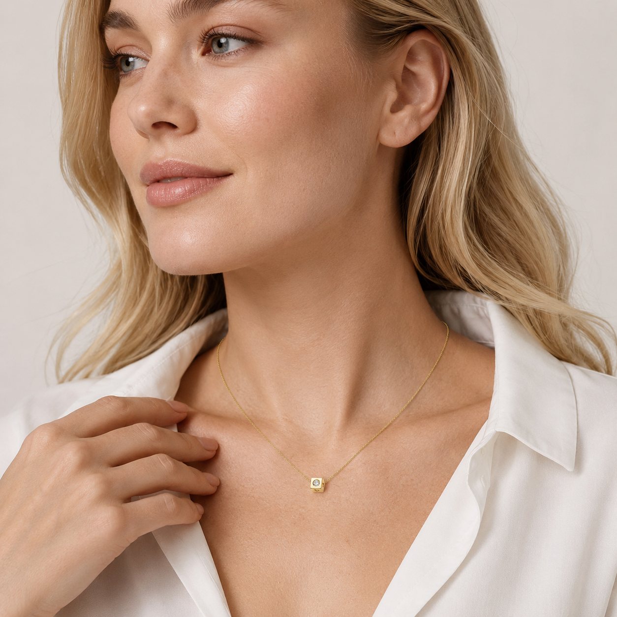 Hidden Code Diamond Cube Pendant