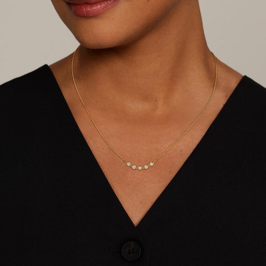 Geometric Bezel Diamond Necklace
