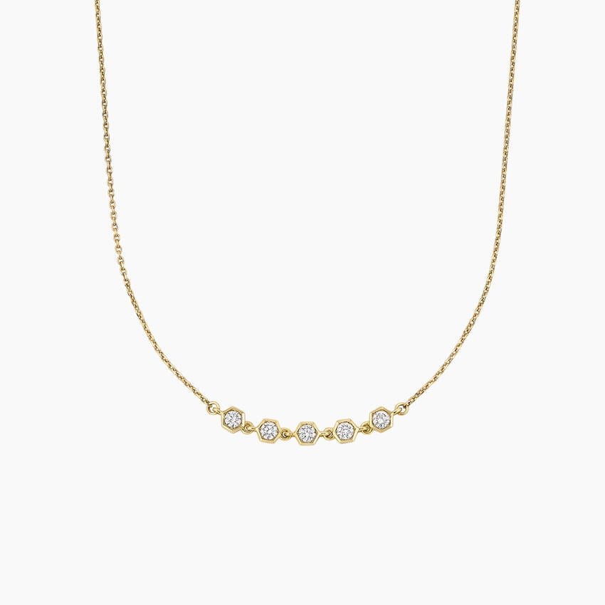 Geometric Bezel Diamond Necklace