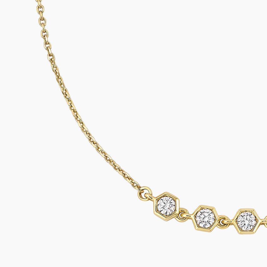 Geometric Bezel Diamond Necklace
