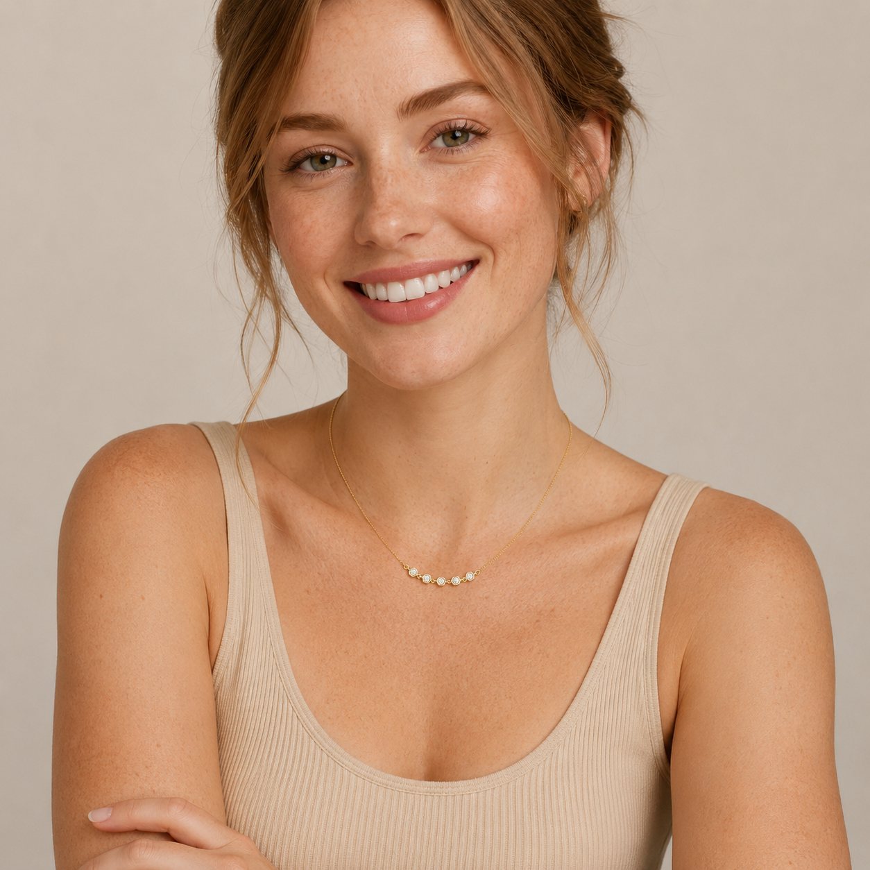 Geometric Bezel Diamond Necklace