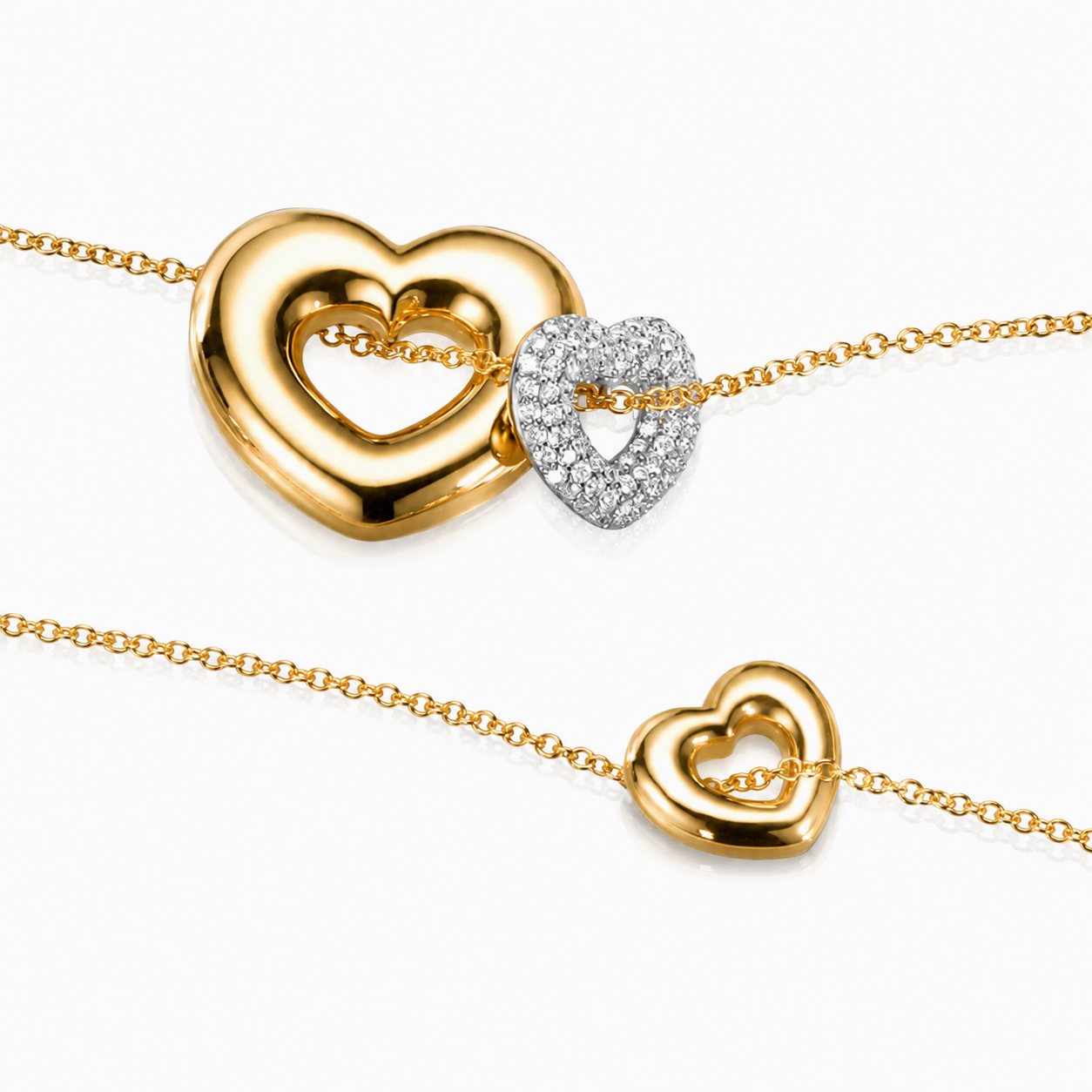 Double Heart Bar Necklace