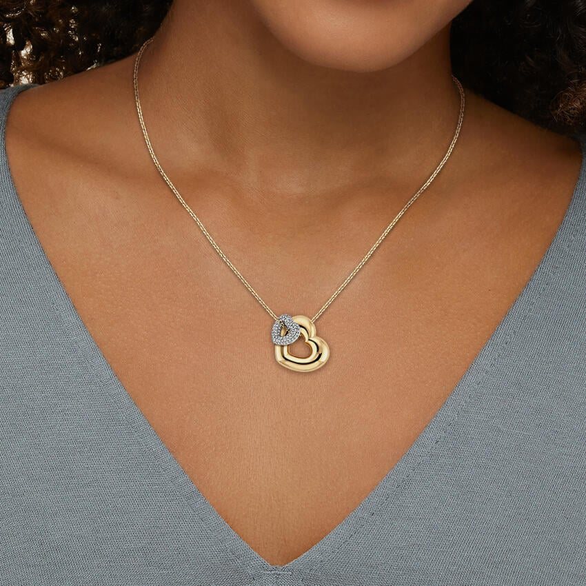 Double Heart Bar Necklace
