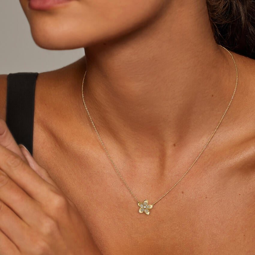 Tropical Flower Diamond Pendant
