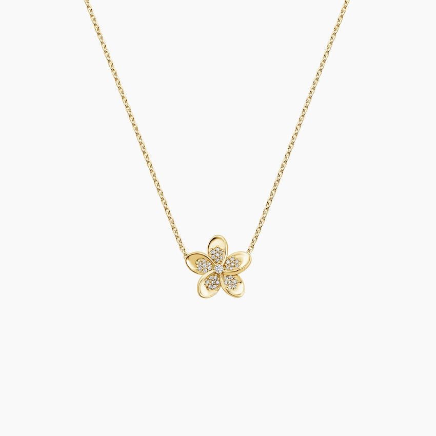 Tropical Flower Diamond Pendant