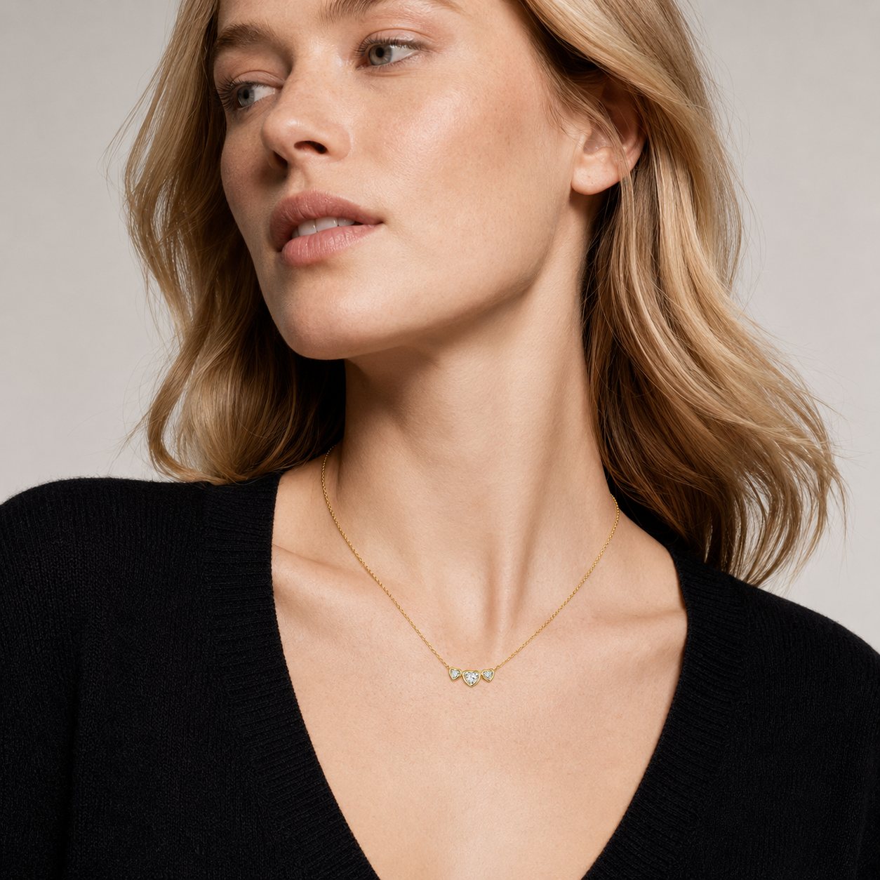 Heart Bezel Pendant Necklace