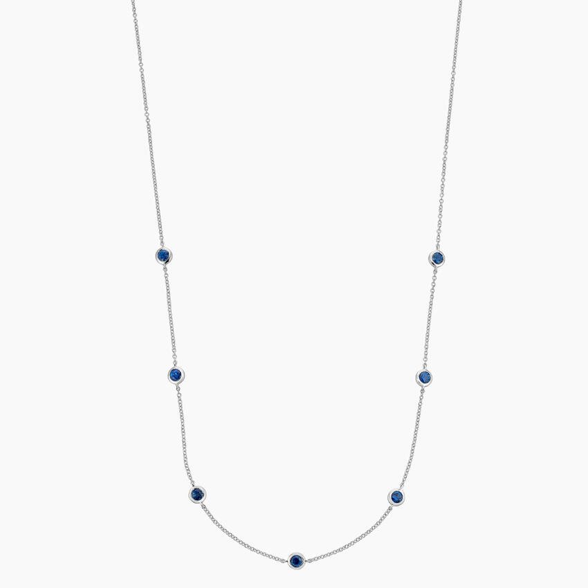 Bezel Sapphire Station Necklace