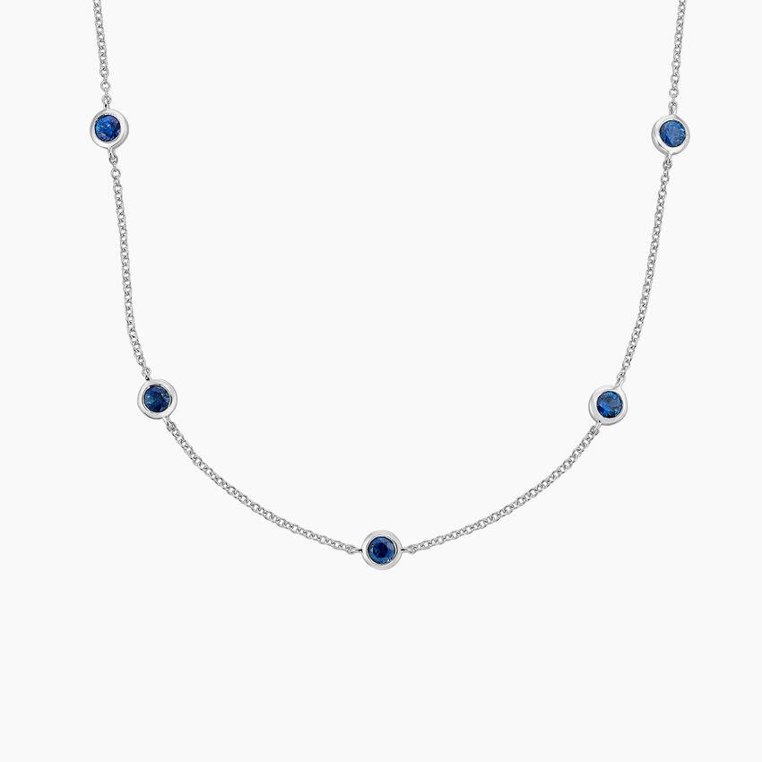 Bezel Sapphire Station Necklace
