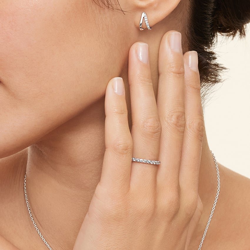 Three Quarter Pavé Diamond Band