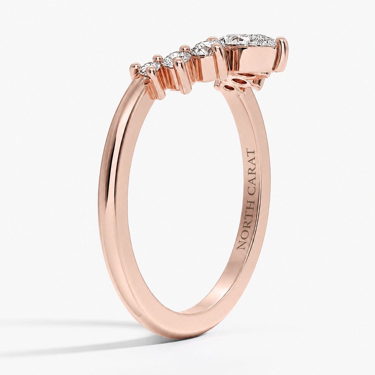 Crescent Drop Diamond Ring