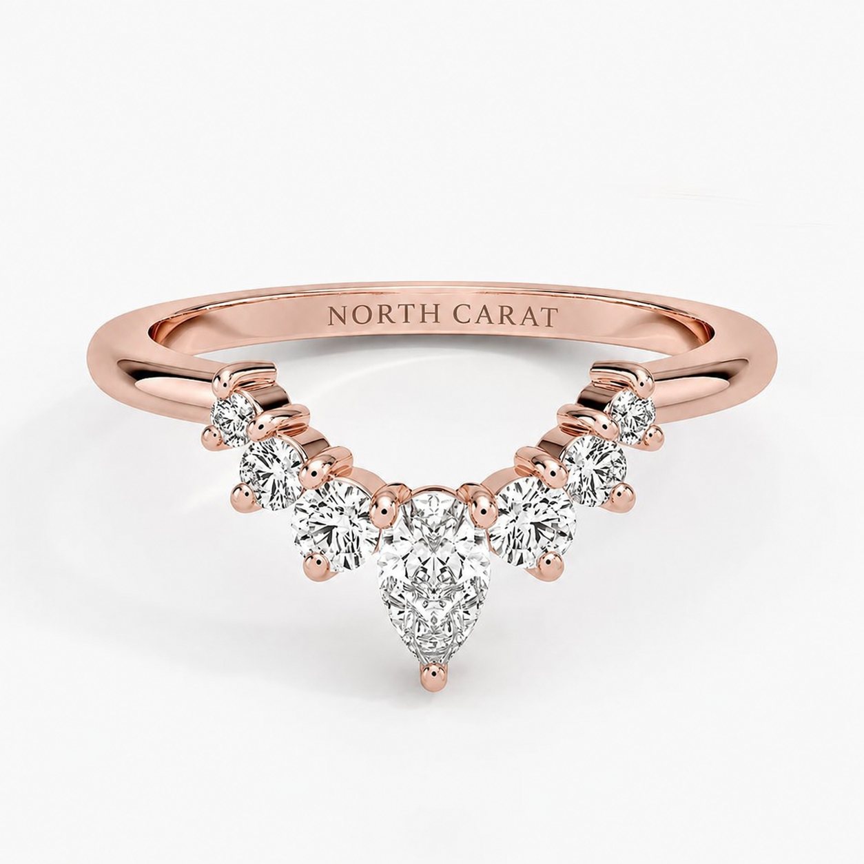 Crescent Drop Diamond Ring