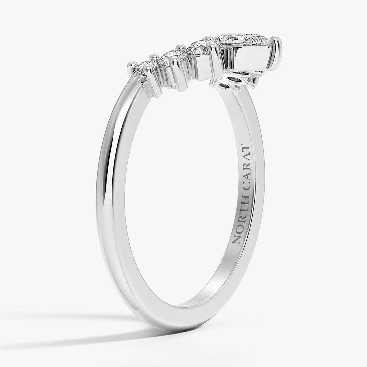 Crescent Drop Diamond Ring