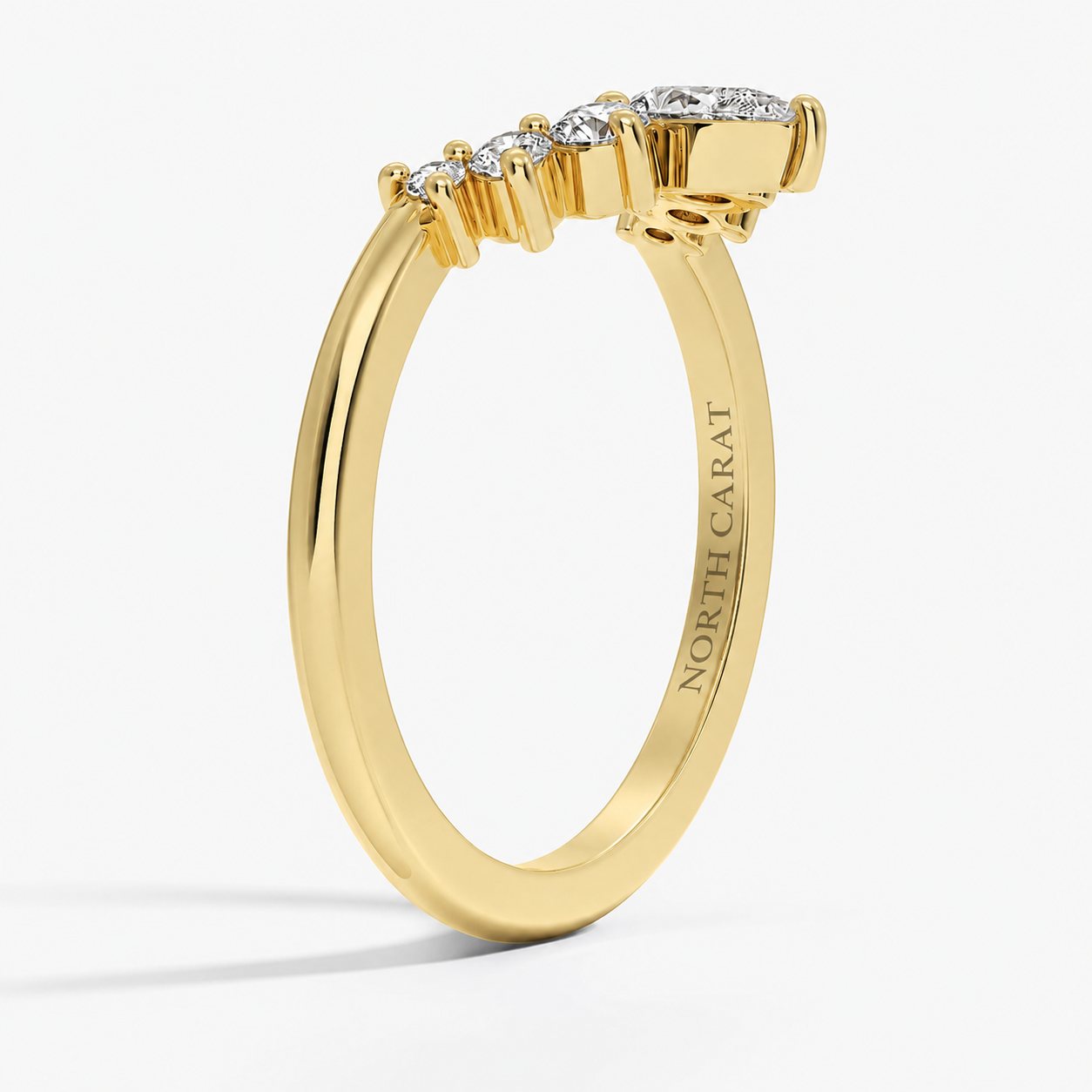 Crescent Drop Diamond Ring