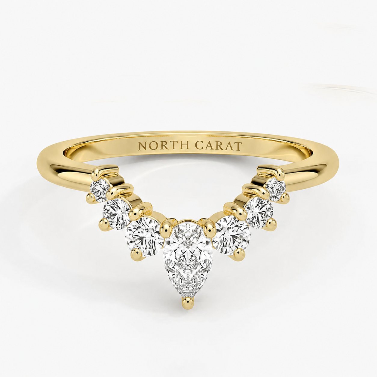 Crescent Drop Diamond Ring