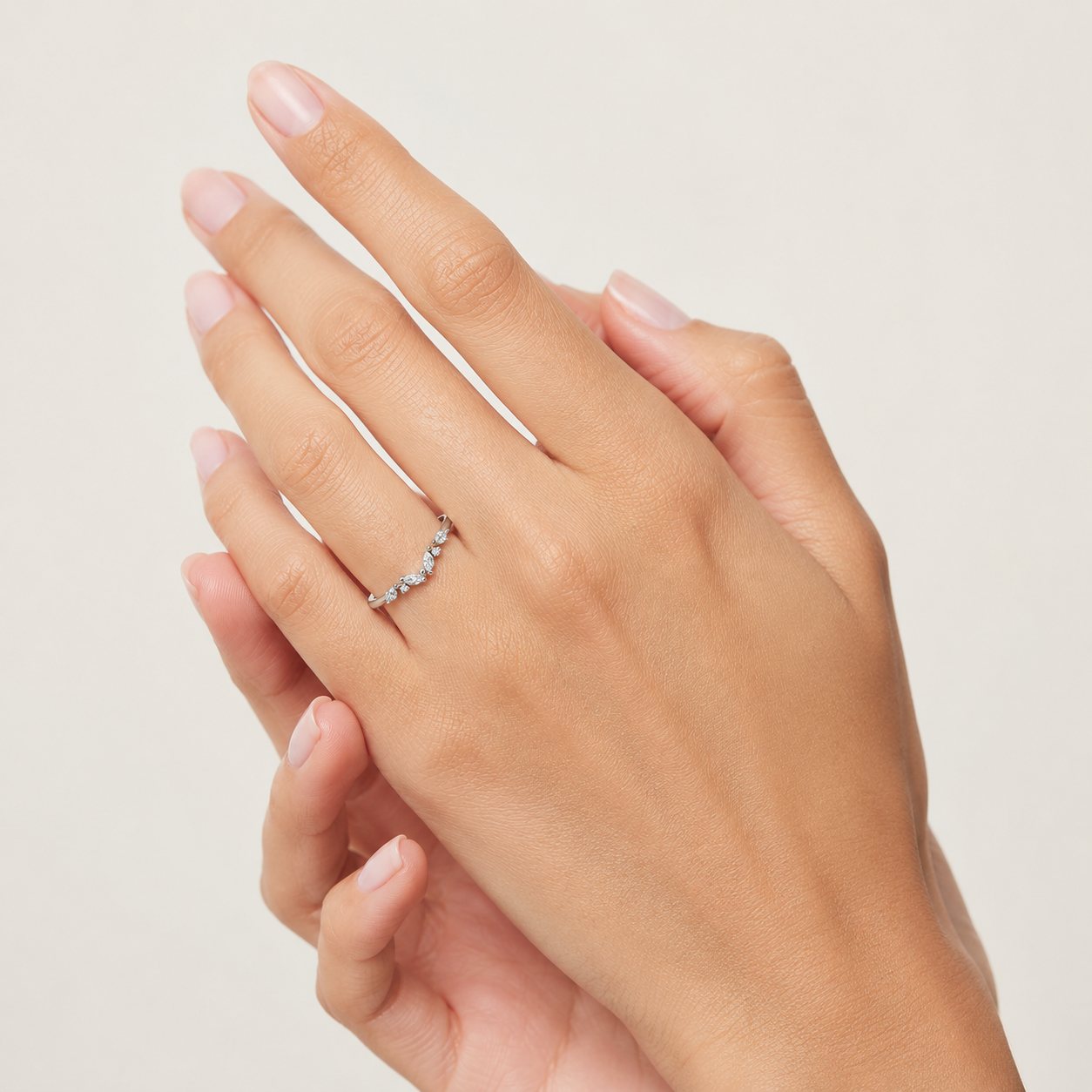 Chevron Arc Diamond Ring