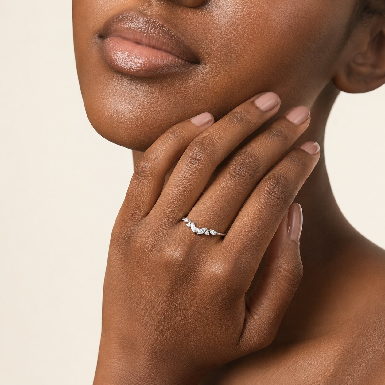 Chevron Arc Diamond Ring
