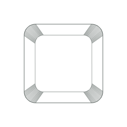 Cushion diamond shape line drawing.