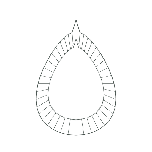 Pear diamond shape line drawing.