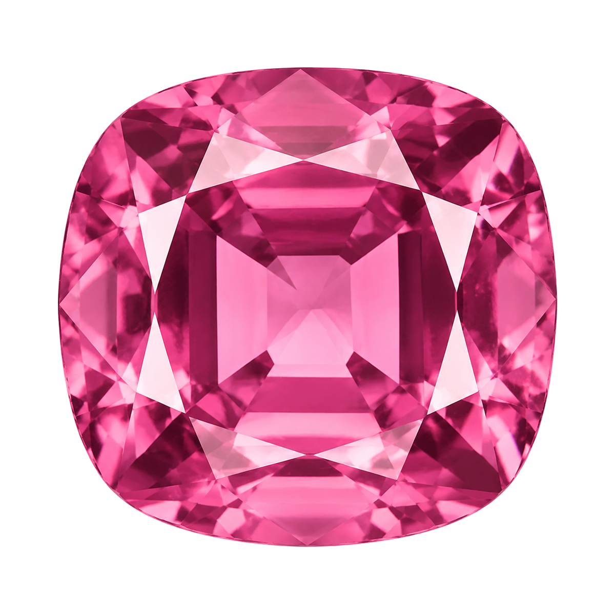 Pink Tourmaline gemstone shown on a transparent background.