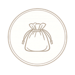 Jewelry pouch symbol for secure storage.