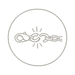 Damaged chain link symbol.